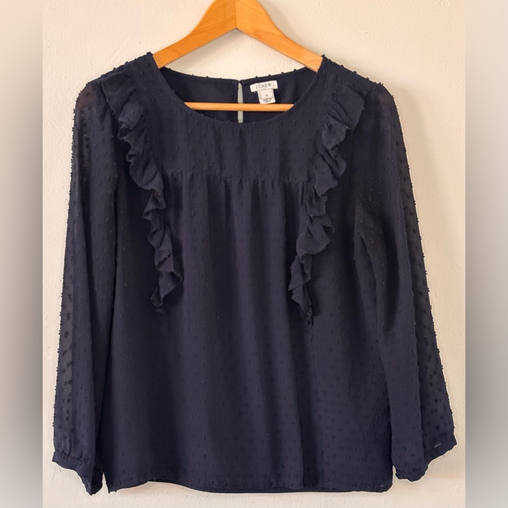🌸 J. Crew Women’s Size 6 Navy Blouse